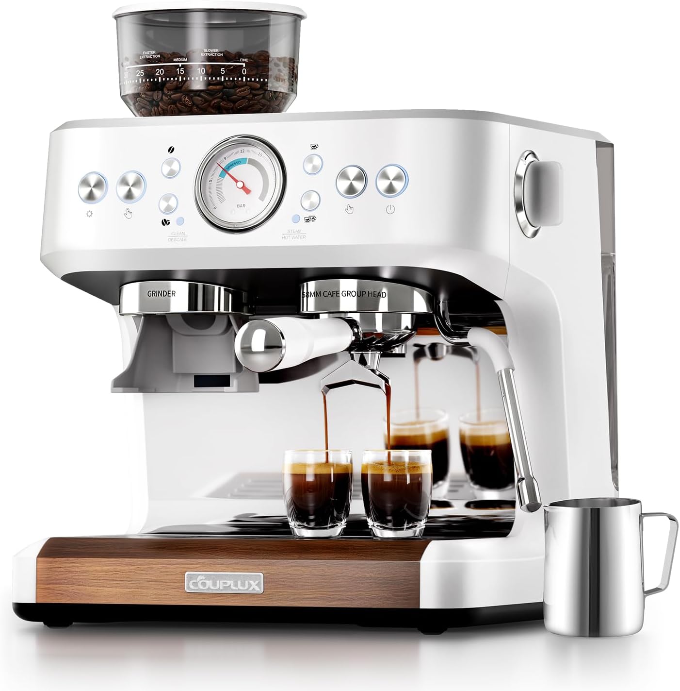 Machine Review COUPLUX Espresso Machine with Grinder Review 58MM 15 Bar Pro – Invicts ...